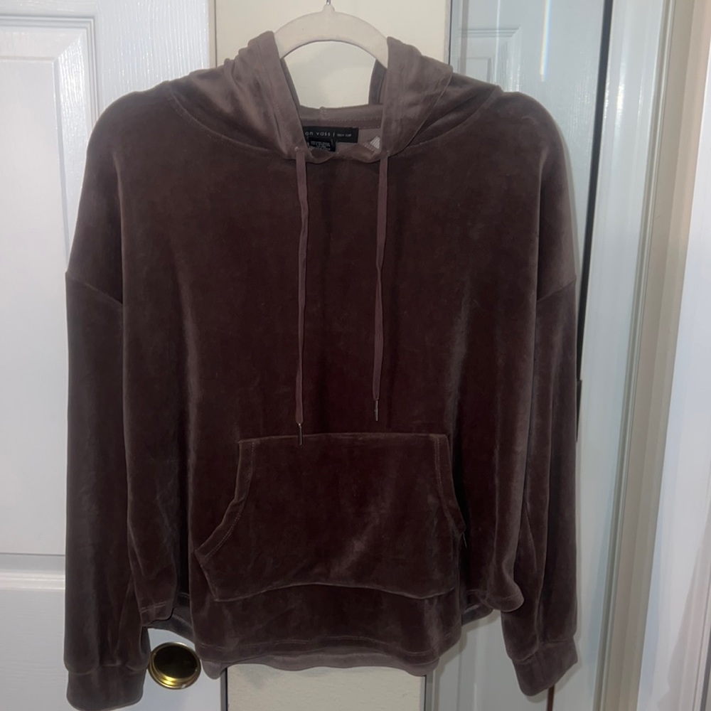 Velvet hoodie top